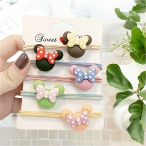 NIP 5pc Minnie Mouse Hair Tie Set